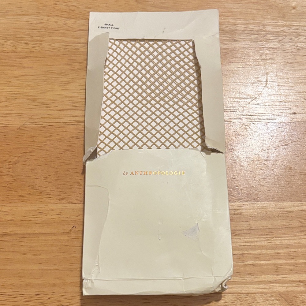 Anthropologie Fishnet Tights Beige Size Small